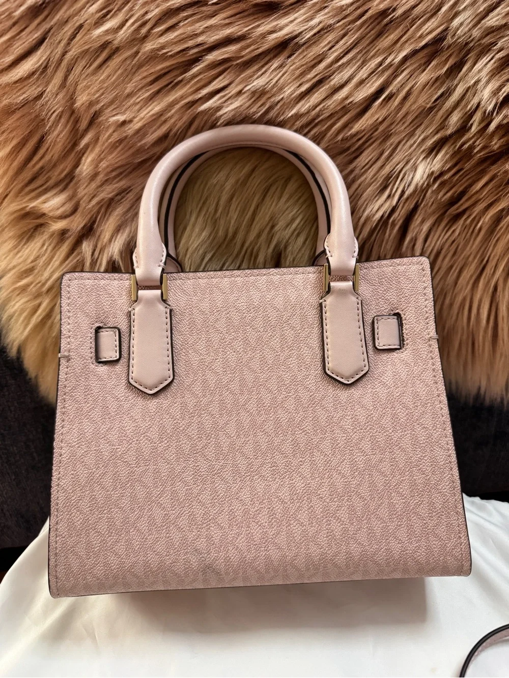PRE-OWNED MK Hamilton Small Satchel Shoulder Crossbody Bag Powder Blush